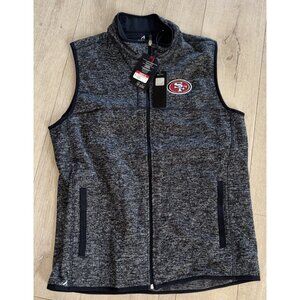 SF 49ers Logo NFL Men’s Antigua Grey Vest Full Zip Size Large NWT